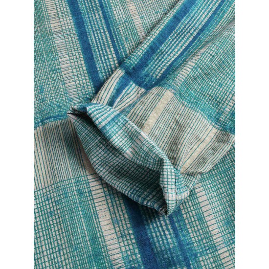 Plus Size Plaid Long Sleeve Casual Dress with Pockets