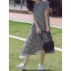 Plus Size Plaid Print Crew Neck Women Casual Dress