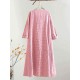 Plus Size Plaid Round Neck Front Pocket Women Dress