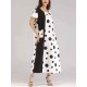 Plus Size Polka Dot Patchwork Short Sleeve Pocket Dress