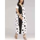 Plus Size Polka Dot Patchwork Short Sleeve Pocket Dress