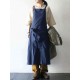 Plus Size Retro Japanese Style Cotton Apron Dress