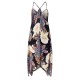 Plus Size S-5XL Casual Women Loose Floral Print Irregular Hem Strap Dress