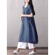 Plus Size Short Sleeve Solid Color Pockets Women Dress
