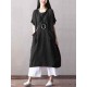 Plus Size Short Sleeve Solid Color Pockets Women Dress