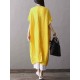 Plus Size Short Sleeve Solid Color Pockets Women Dress