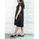 Plus Size Solid Color Crew Neck Short Sleeve Baggy Cotton Dress