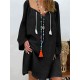 Plus Size Solid Color V-Neck Collar Casual Dress