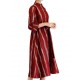 Plus Size Stripe Crew Neck Long Sleeve Women Cotton Dress