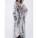 Plus Size Trendy Printed V-neck Batwing Sleeve Kaftan Maxi Dress