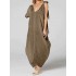 Plus Size V-neck Holiday Women Kaftan Baggy Dress