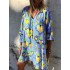 Plus Size V-neck Love Print Long Sleeve Casual Dress