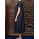 Plus Size Vintage Crew Neck Short Sleeve Baggy Dress