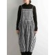 Plus Size Vintage Plaid Spaghetti Straps Women Dress