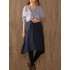 Plus Size Vintage Women Loose Color Splicing Batwing Sleeve Dresses