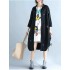 Plus Size Women Casual Cardigan Loose Long Sleeve Embroidery Dress