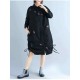 Plus Size Women Casual Cardigan Loose Long Sleeve Embroidery Dress