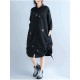 Plus Size Women Casual Cardigan Loose Long Sleeve Embroidery Dress