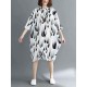 Plus Size Women Casual Crew Neck Loose Shirt Dress