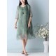 Plus Size Women Casual Dress Layered Printed Half Sleeve Dresses