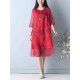 Plus Size Women Casual Dress Layered Printed Half Sleeve Dresses