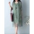 Plus Size Women Casual Dress Layered Printed Half Sleeve Dresses