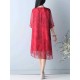 Plus Size Women Casual Dress Layered Printed Half Sleeve Dresses