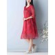 Plus Size Women Casual Dress Layered Printed Half Sleeve Dresses