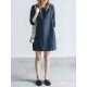 Plus Size Women Crew Neck Half Sleeve Solid Mini Dress