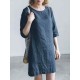 Plus Size Women Crew Neck Half Sleeve Solid Mini Dress