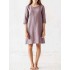 Plus Size Women Crew Neck Half Sleeve Solid Mini Dress