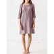 Plus Size Women Crew Neck Half Sleeve Solid Mini Dress