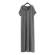 Plus Size Women Hooded Short Sleeve Pockets Casual Loose Dress