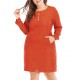 Plus Size Women Long Sleeves Solid Color Work Style Dress with Pockets Plus Size Women Long Sleeves Solid Color Work Style Dress with Pockets