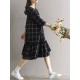 Plus Size Women Plaid Dress Long Sleeve Elegant Mori Girl Dresses