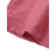 Plus Size Women Pure Color Crew Neck Loose Short Sleeve Dress