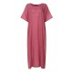Plus Size Women Pure Color Crew Neck Loose Short Sleeve Dress