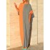 Plus Size Women Two-tone Patchwork Kaftan Maxi Dress