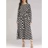 Polka Dot O-neck Long Sleeve Women Long Dress