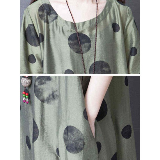 Polka Dot Print Irregular Loose Summer Dress