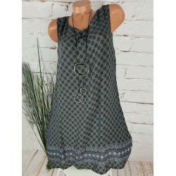 Polka Dot Sleeveless Summer Plus Size Dress