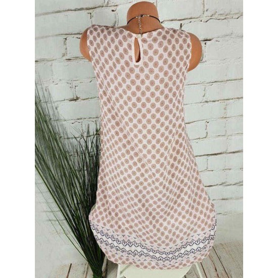 Polka Dot Sleeveless Summer Plus Size Dress