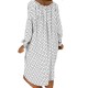 Polka Dot V-neck Long Sleeve Loose Plus Size Dress