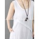 Pure Cotton Solid Irregular Split Maxi Dress