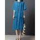 Ramie Solid Color Pocket Short Sleeve Shirts Dress Ramie Solid Color Pocket Short Sleeve Shirts Dress
