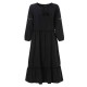 Ruffle Beach V-Neck Long Sleeve Casual Maxi Dress