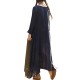 S-4XL Casual Women Color Patchwork Long Sleeve Dress