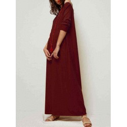 S-5XL Brief Off-shoulder Solid Color Women Maxi Dress