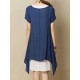 S-5XL Casual Loose Solid Layer Irregular Dress