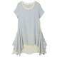 S-5XL Casual Loose Solid Layer Irregular Dress